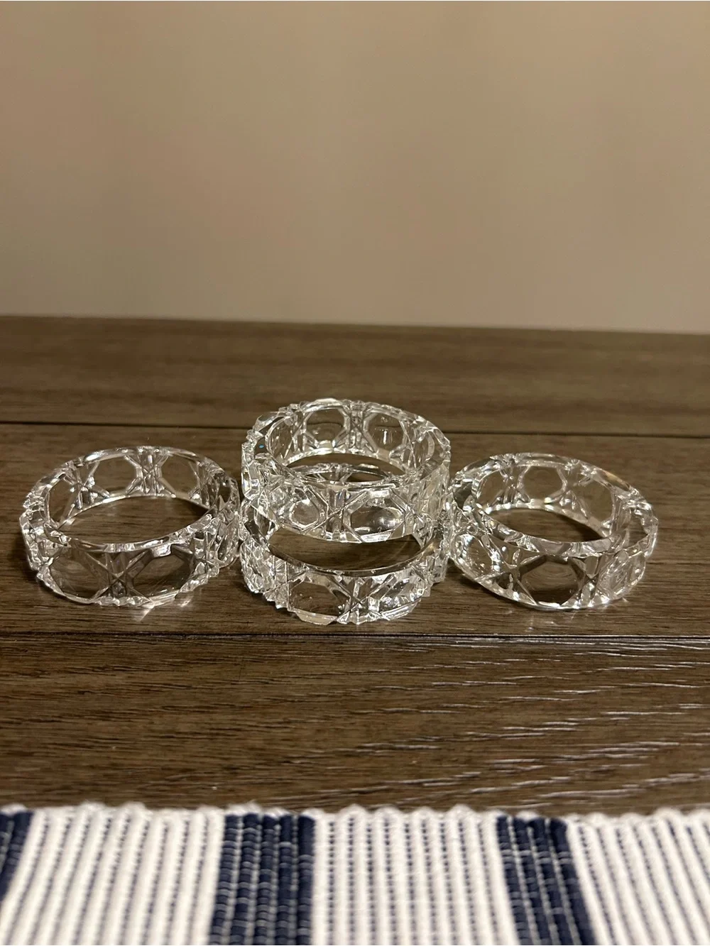 Vintage Full Leaded Crystal Napkin Rings - Set of 4